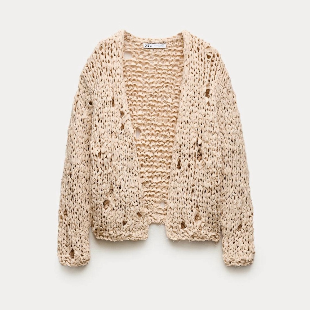 New Zara ribbon knit cardigan size M-L org $90